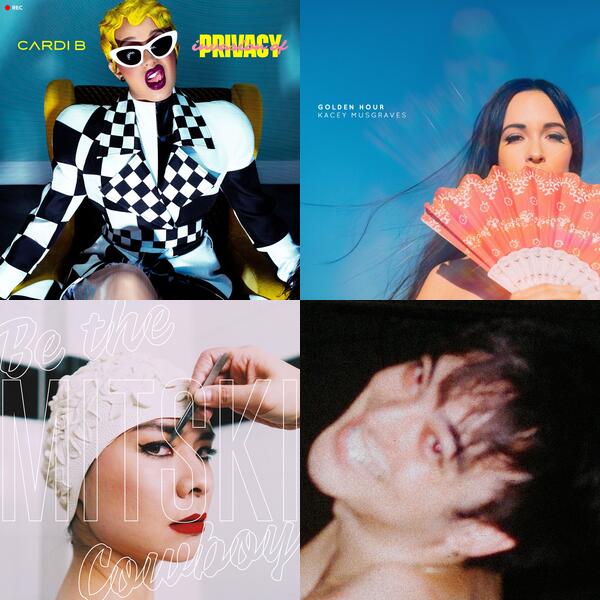 Montage of album covers from 2018 rankings list