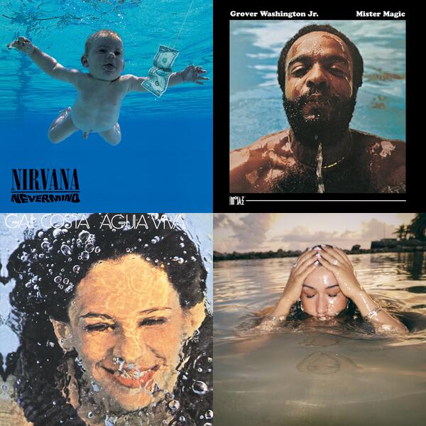 Montage of album covers from Water list