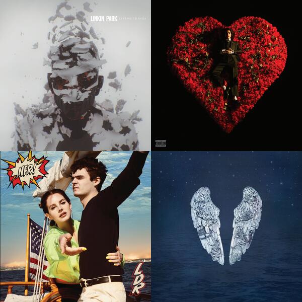 Montage of album covers from Breakup albums for late millennials list