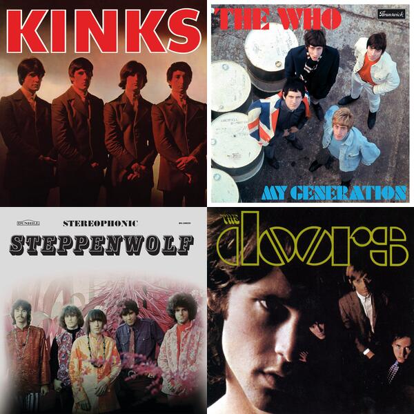 Montage of album covers from Rockin’ the 60’s list