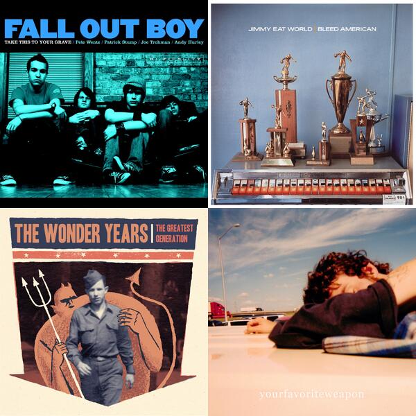 Montage of album covers from Pop Punk All-Timers list
