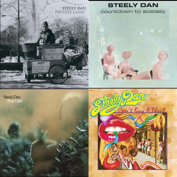 Montage of album covers from Steely Dad list