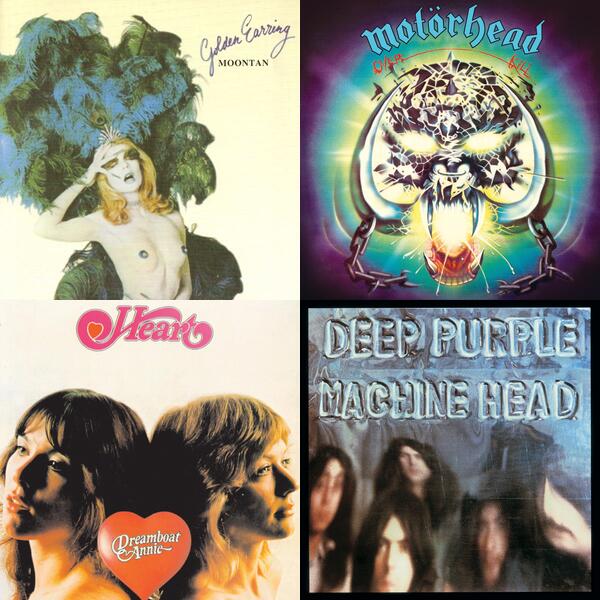 Montage of album covers from Rockin’ the 70’s list