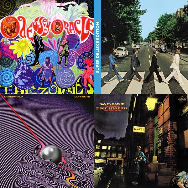 Montage of album covers from Desert Island Albums list