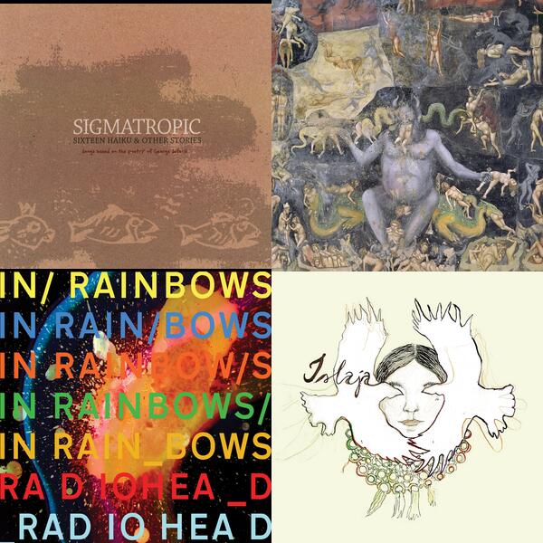 Montage of album covers from Most listened albums list
