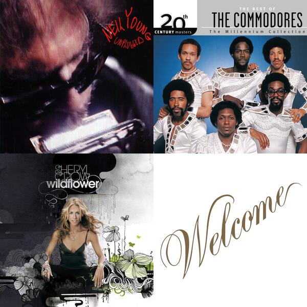 Montage of album covers from in the car list