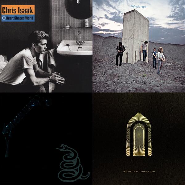Montage of album covers from Classic Rock list