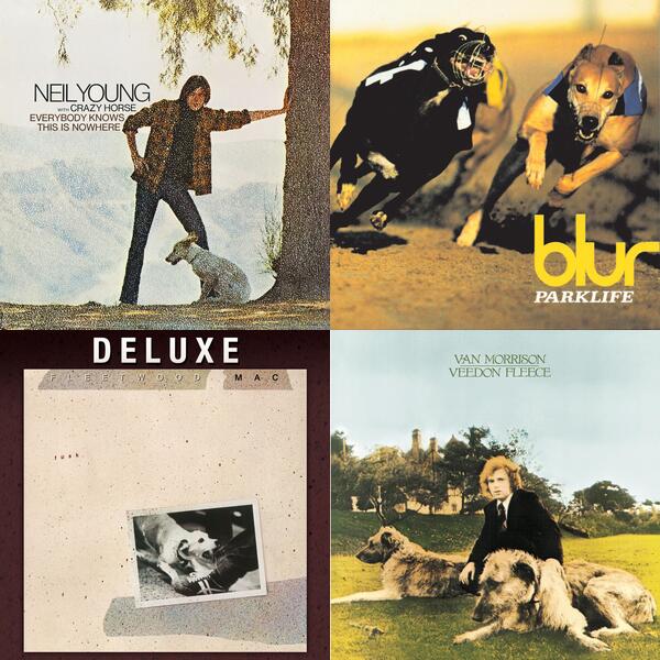 Montage of album covers from DOG list