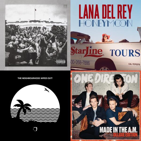 Montage of album covers from 2015 rankings list