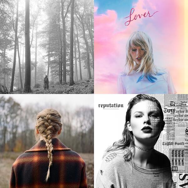 Montage of album covers from taylor swift albums ranked list