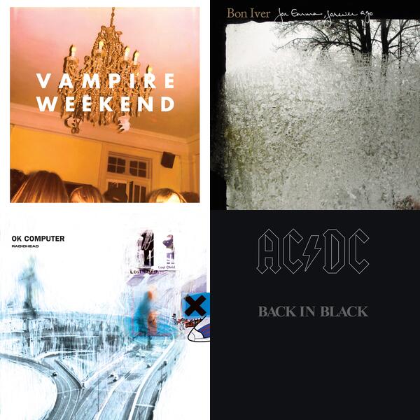 Montage of album covers from Booze and Vinyl Albums I Want list