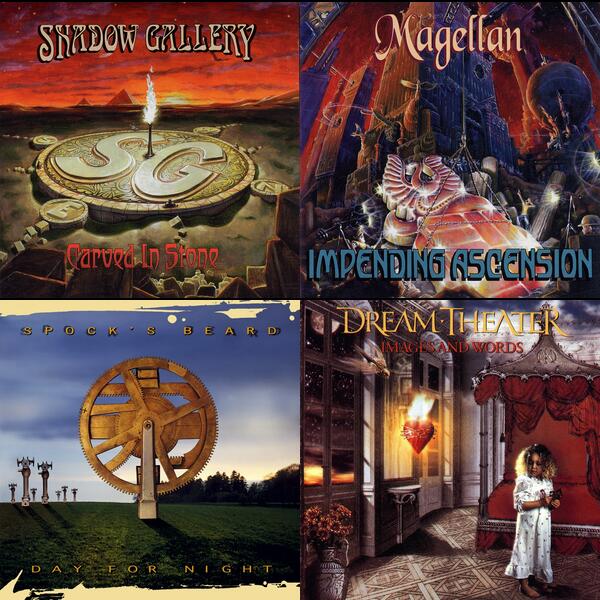 Montage of album covers from My Favorite Prog Albums of the 1990s list