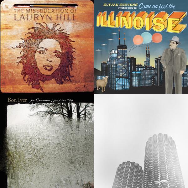 Montage of album covers from My Top 10 of the Pitchfork 50 Best of the Last 25 Years list
