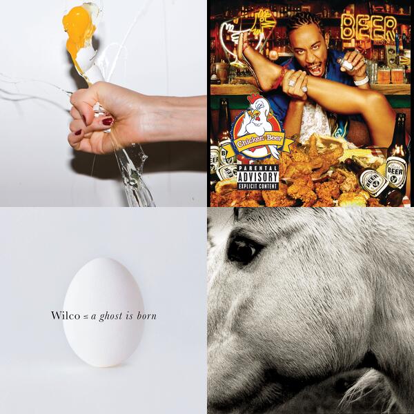 Montage of album covers from Chicken or Egg list