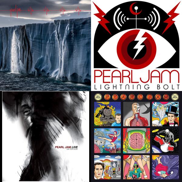 Montage of album covers from Pearl Jam Pearl Jam Pearl Jam list
