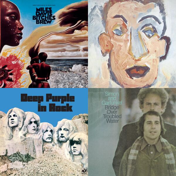Montage of album covers from 1970 list