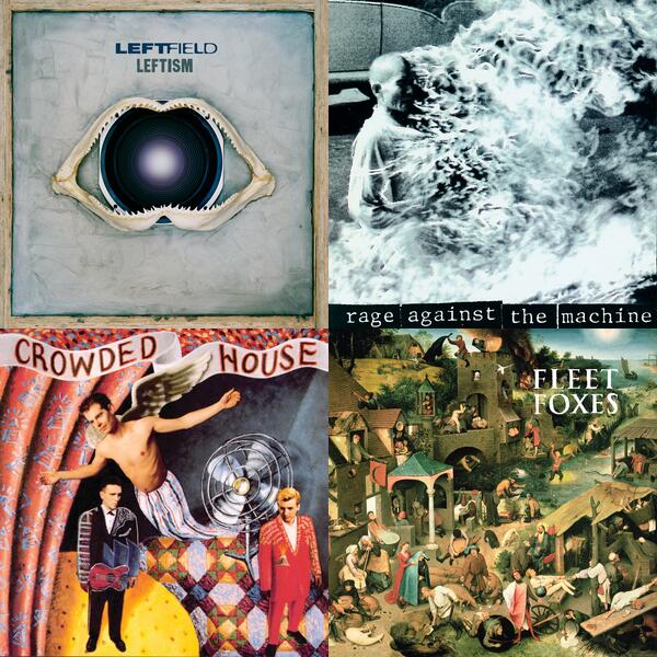 Montage of album covers from Favourite debut albums list