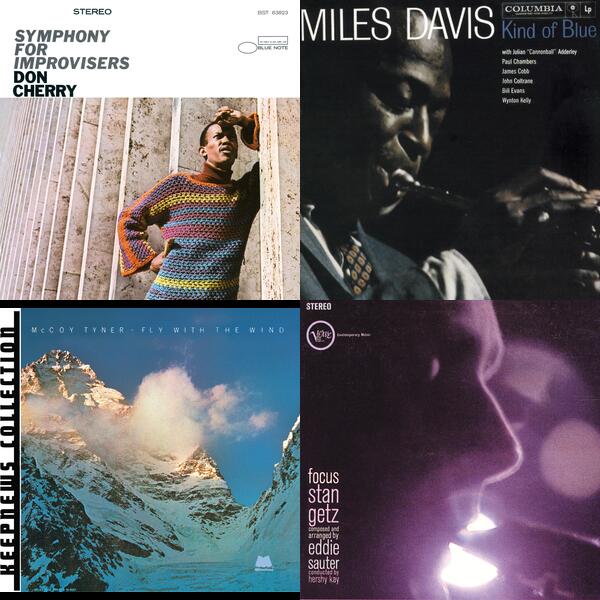 Montage of album covers from Top 10 Jazz Albums from Kenny's Audiophile Record Reviews list