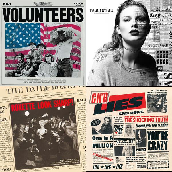Montage of album covers from Newspaper Covers list